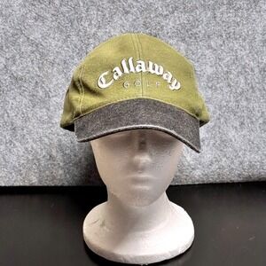 Callaway Golf Hat Mens Adjustable Baseball Cap Olive Green Gray Embroidered Logo